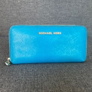 Michael Kors Vibrant Blue Zip Wallet